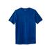 Men's Big & Tall Shrink-Less™ Lightweight Longer-Length Crewneck Pocket T-Shirt by KingSize in Cobalt Marl (Size XL)