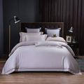 Zangge Bedding 100% Cotton 4pcs King Size Hotel Quality Duvet Cover Flat Sheet and Pillowcases Grey Bedding Set