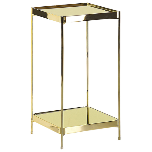 Beistelltisch Gold Metall Glas 29 x 29 cm Klassisch Elegant Multifunktional Wohnzimmer