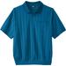 Men's Big & Tall Banded Bottom Polo Shirt by KingSize in Midnight Teal (Size 4XL)