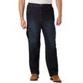 Men's Big & Tall Relaxed Fit Cargo Denim Look Sweatpants by KingSize in Dark Rinse (Size 6XL) Jeans