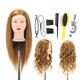 Neverland 22" 90% Real Hair Hairdressing Stying Head Training Head Cosmetology Mannequin Manikin Head with Braiding Set + Hair Brush+Free Clamp