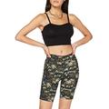 Urban Classics Damen Ladies High Waist Tech Cycle Yoga-Shorts, Wood digital camo, M