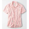 American Eagle Outfitters Shirts | American Eagle Short Sleeve Coral Button Up Shirt | Color: Cream/Orange | Size: Various