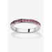 Women's Sterling Silver Simulated Birthstone Stackable Eternity Ring by PalmBeach Jewelry in June (Size 6)