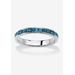 Women's Sterling Silver Simulated Birthstone Stackable Eternity Ring by PalmBeach Jewelry in March (Size 10)