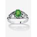 Women's Sterling Silver Swirl Simulated Birthstone Ring by PalmBeach Jewelry in August (Size 9)