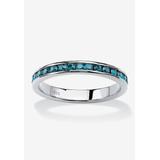 Women's Sterling Silver Simulated Birthstone Stackable Eternity Ring by PalmBeach Jewelry in December (Size 7)