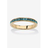 Women's Yellow Gold Plated Simulated Birthstone Eternity Ring by PalmBeach Jewelry in December (Size 5)