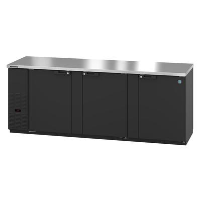 Hoshizaki HBB-4-95 Black Vinyl Back Bar Refrigerator - 3 Solid Locking Doors - 1,302 Can Capacity
