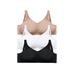 Plus Size Women's 3-Pack Front-Close Cotton Wireless Bra by Comfort Choice in Basic Assorted (Size 44 DD)