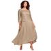 Plus Size Women's Lace Popover Dress by Roaman's in Sparkling Champagne (Size 32 W) Formal Evening