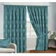 Householdfurnishing Redy Made Luxury Jacquard Fully Lined Curtain Pair Pencil Pleat With Free Tie Backs (Teal Curtain, 66" x L 72")