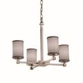 Justice Design Group Textile 21 Inch 4 Light Mini Chandelier - FAB-8420-10-GRAY-NCKL-LED4-2800