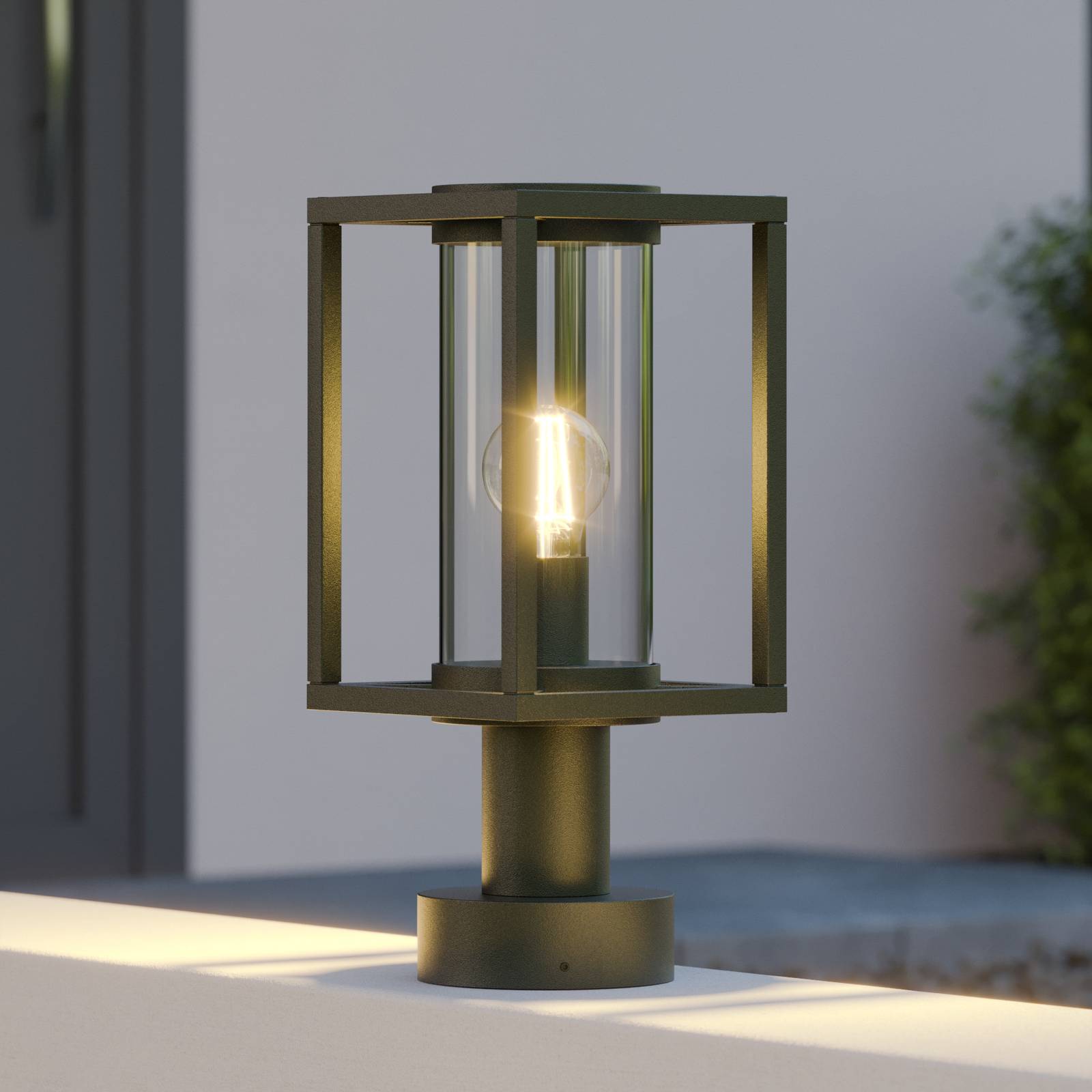 Sockelleuchte aussen Ferda Lucande, dimmbar, schwarz, Aluminium, Modern, Außenleuchte