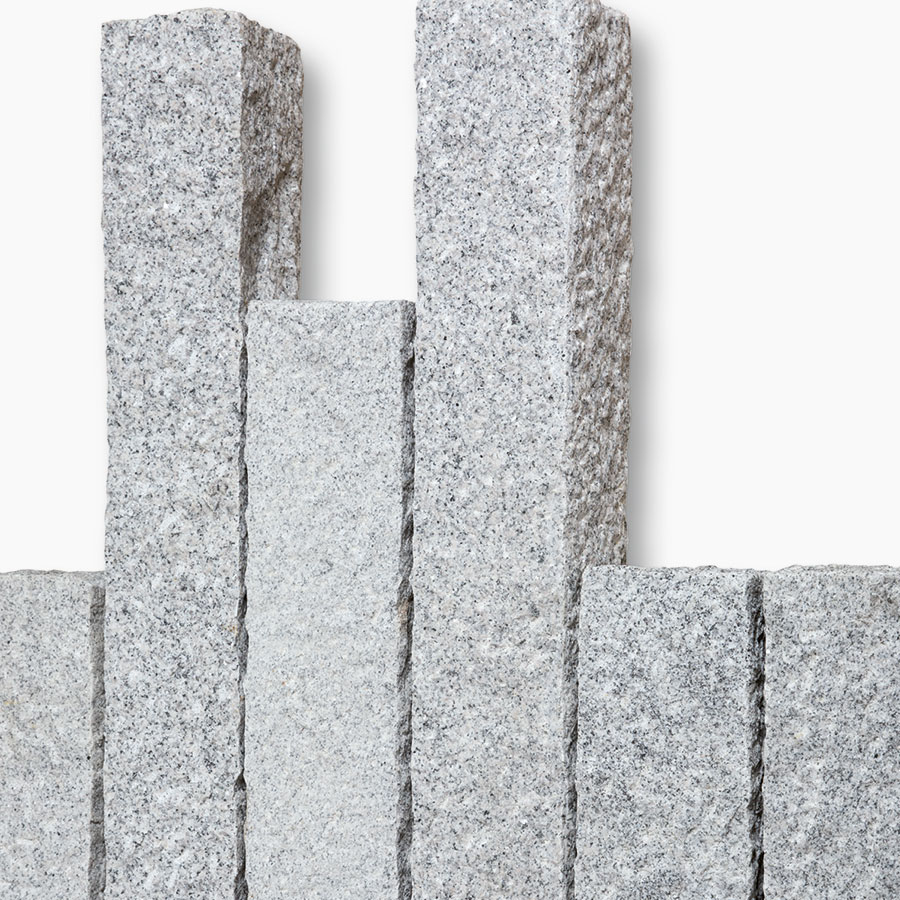 Seltra Natursteine Palisaden BRAVO RUSTIQUE Granit edelgrau Herkunft China, 15x15 cm, 150 cm Image