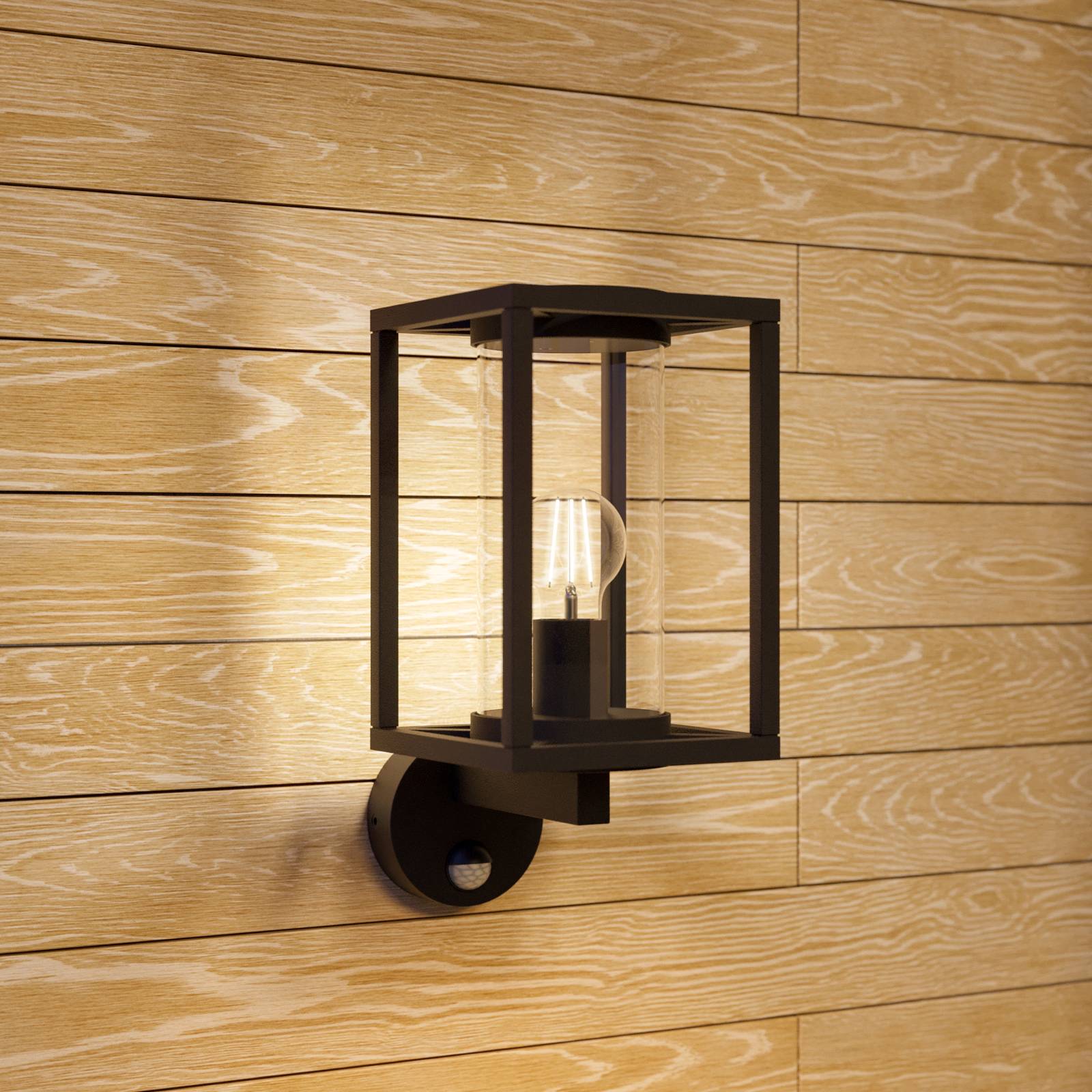 Aussenwandleuchte mit Bewegungsmelder Ferda Lucande, schwarz, Aluminium, Modern