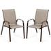 Costway 2 Pcs Patio Chairs Outdoor Dining Chair with Armrest-Gray