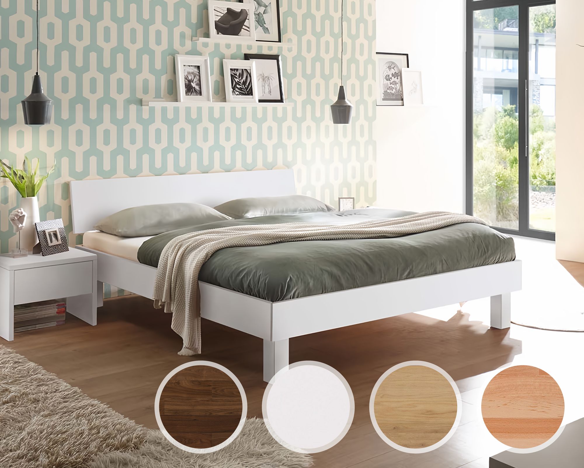 Hasena Pronto Massivholz-Bett Trento Tunca/Pella 120x200 cm / Kernbuche natur, geölt