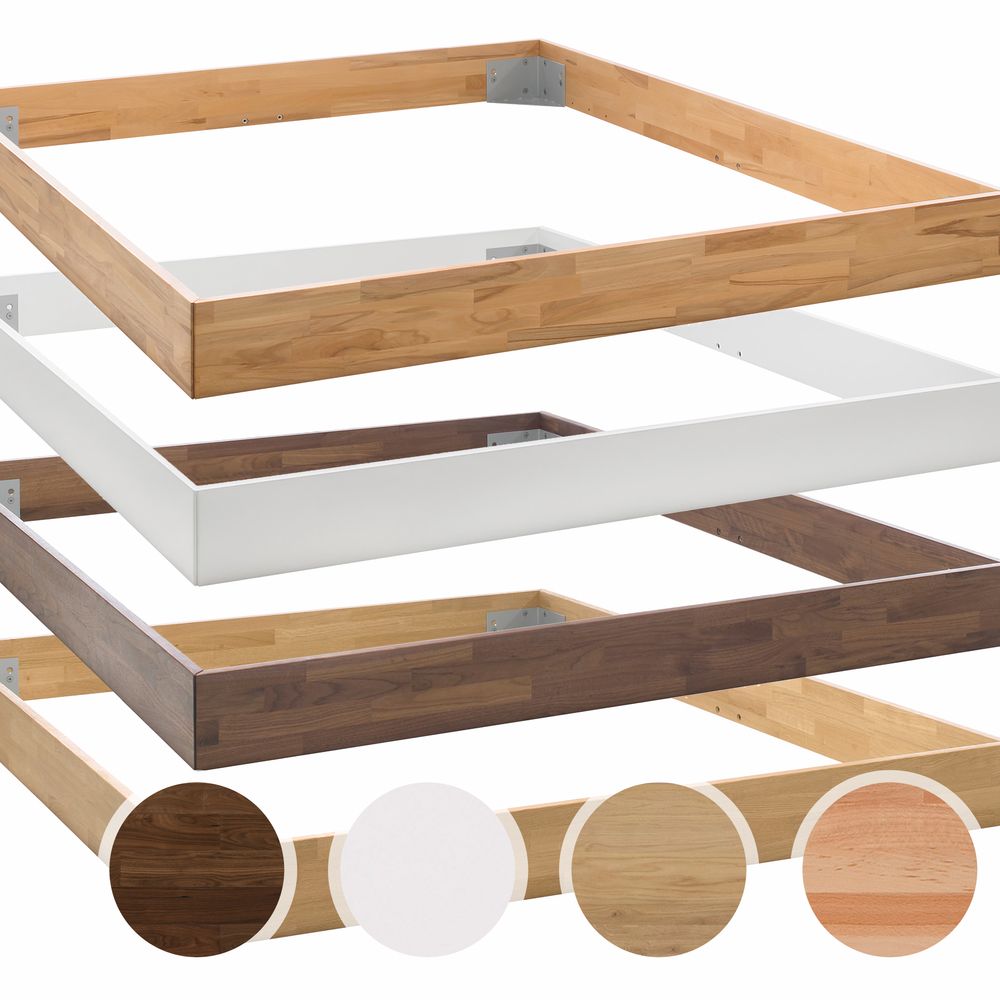 Hasena Moderno Massivholz Bettrahmen Trento 16 120x200 cm / Buche weiss deckend, lackiert