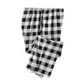 Men's Big & Tall Flannel Plaid Pajama Pants by KingSize in Black White Buffalo Check (Size 4XL) Pajama Bottoms