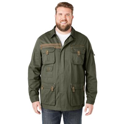 Men's Big & Tall 9 Pocket Twill Utility Jacket by ...