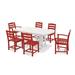 POLYWOOD® La Casa Café 7-Piece Outdoor Dining Set Plastic in Red/White | Wayfair PWS131-1-10307