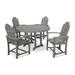 POLYWOOD® Classic Adirondack 5-Piece Round Farmhouse Outdoor Dining Set Plastic in Gray | Wayfair PWS114-1-GY