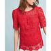 Anthropologie Tops | Antropologie- Vanessa Virginia Floral Crochet Lace | Color: Red | Size: 6