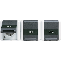 Jung SCHUKO-Steckdose 3-fach 8230 NAW 8230NAW Image