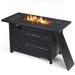 Costway 42 Inch 60,000 BTU Rectangular Propane Fire Pit Table with Waterproof Cover