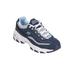 Wide Width Women's The D'Lites Life Saver Sneaker by Skechers in Navy Wide (Size 11 W)