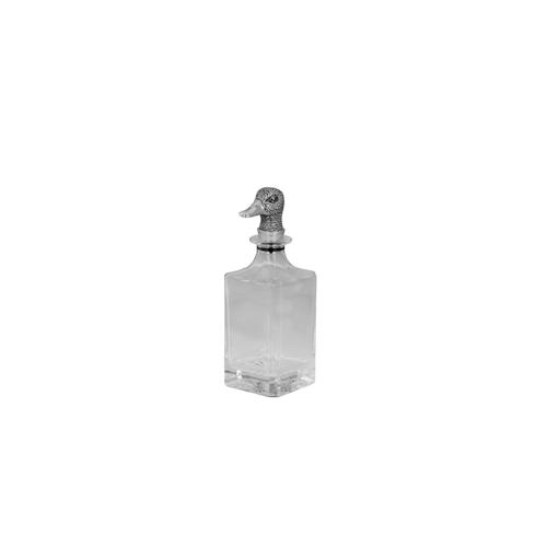 Dekanter / Karaffe Ente, Kristallglas, 750 ml, vernickelt/verchromt, Gesamt-H 25,0cm