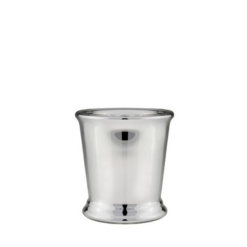Vase und Übertopf/Eiseimer Silberglas H 20,0 cm D 19,0 cm