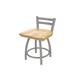 Holland Bar Stool 411 Jackie Low Back Swivel Vanity Stool Metal in Gray/Brown | 31 H x 17 W x 17 D in | Wayfair 41118ANNatOak