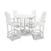 POLYWOOD® Palm Coast 5-Piece Round Farmhouse Bar Set Plastic in White | 48 W x 48 D in | Outdoor Furniture | Wayfair PWS261-1-WH