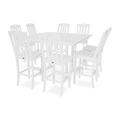 Trex Outdoor Yacht Club 9-Piece Farmhouse Trestle Side Chair Bar Set Plastic in White | 51 H x 121 W x 121 D in | Wayfair TXS469-1-CW