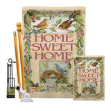Breeze Decor Birds Spring Time - Impressions Decorative 2-Sided Polyester 40 x 28 in. Flag Set in Brown | 40 H x 28 W x 4 D in | Wayfair