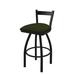 Holland Bar Stool 821 Catalina Low Back Swivel Bar Stool Upholstered/Metal in Gray/Blue/Black | 34 H x 18 W x 18 D in | Wayfair 82125BW010