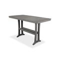 POLYWOOD® Nautical Trestle 38" x 73" Bar Outdoor Table Plastic in Gray | 42 H x 73 W x 38.5 D in | Wayfair PLB83-T2L1GY