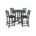 POLYWOOD® La Casa Café 5-Piece Side Chair Bar Outdoor Dining Set Plastic in Green | 47.13 H x 114 W x 114 D in | Wayfair PWS307-1-GR