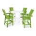 POLYWOOD® Modern Curveback Adirondack 5-Piece Nautical Trestle Bar Set Plastic in Green | 53.13 H x 120 W x 120 D in | Outdoor Furniture | Wayfair