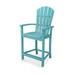 POLYWOOD® Palm Coast Counter Outdoor Chair Plastic in Blue | 46.75 H x 24.75 W x 24 D in | Wayfair HND201AR