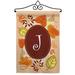 Breeze Decor Autumn N Initial 2-Sided Polyester 18.5 x 13 in. Flag Set in Red/Brown | 18.5 H x 13 W x 1 D in | Wayfair