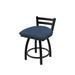 Holland Bar Stool Jackie 18" Tall Metal Vanity Stool Faux Leather/Upholstered/Leather/Metal in Gray/Blue/Black | 31 H x 17 W x 17 D in | Wayfair