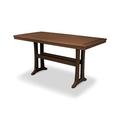 POLYWOOD® Nautical Trestle 38" x 73" Counter Outdoor Table Plastic in Brown | 37 H x 78 W x 38.5 D in | Wayfair PLR83-T2L1TE