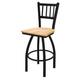 Holland Bar Stool Contessa Swivel Solid Wood Counter, Bar & Extra Tall Stool Wood/Metal in Blue/Black | 39 H x 16 D in | Wayfair 81025BWNatMpl