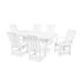 POLYWOOD® Vineyard 7-Piece Farmhouse Outdoor Dining Set w/ Trestle Legs Plastic in White | Wayfair PWS340-1-WH