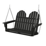 POLYWOOD® Vineyard Adirondack 48" Swing Plastic in Black | 31.63 H x 49.88 W x 27.13 D in | Wayfair ADSW600BL