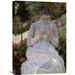 Vault W Artwork 'Young Woman Sewing in the Garden' by Mary Cassatt Painting Print on Wrapped Canvas in Green/Indigo/Red | Wayfair